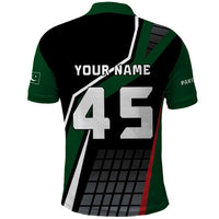 Pakistan Cricket Polo Shirt Sporty Style with Flag Colors & Player Illustration