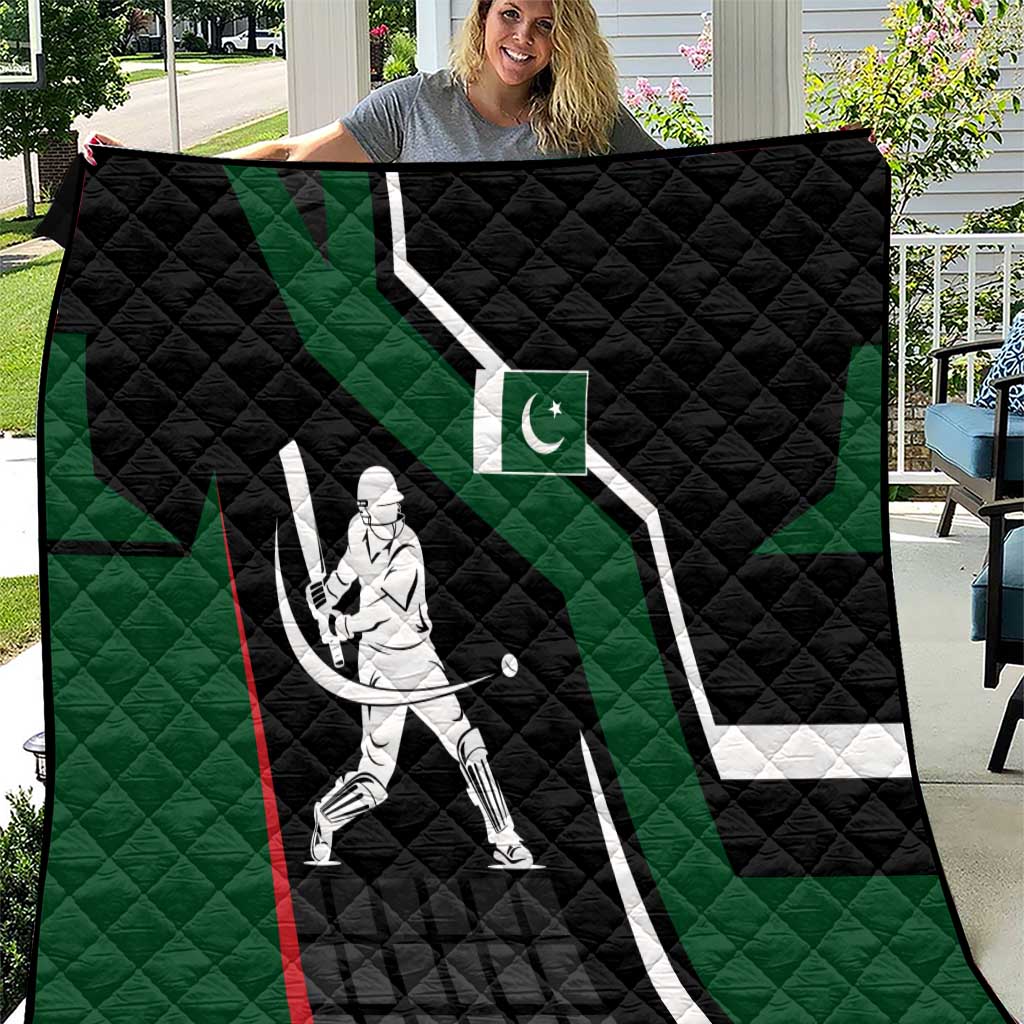 Pakistan Cricket Quilt Sporty Style with Flag Colors & Player Illustration