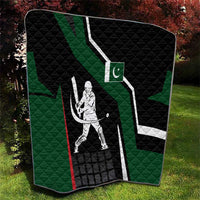 Pakistan Cricket Quilt Sporty Style with Flag Colors & Player Illustration