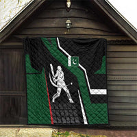 Pakistan Cricket Quilt Sporty Style with Flag Colors & Player Illustration