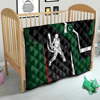 Pakistan Cricket Quilt Sporty Style with Flag Colors & Player Illustration