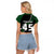 Pakistan Cricket Raglan Cropped T Shirt Sporty Style with Flag Colors & Player Illustration