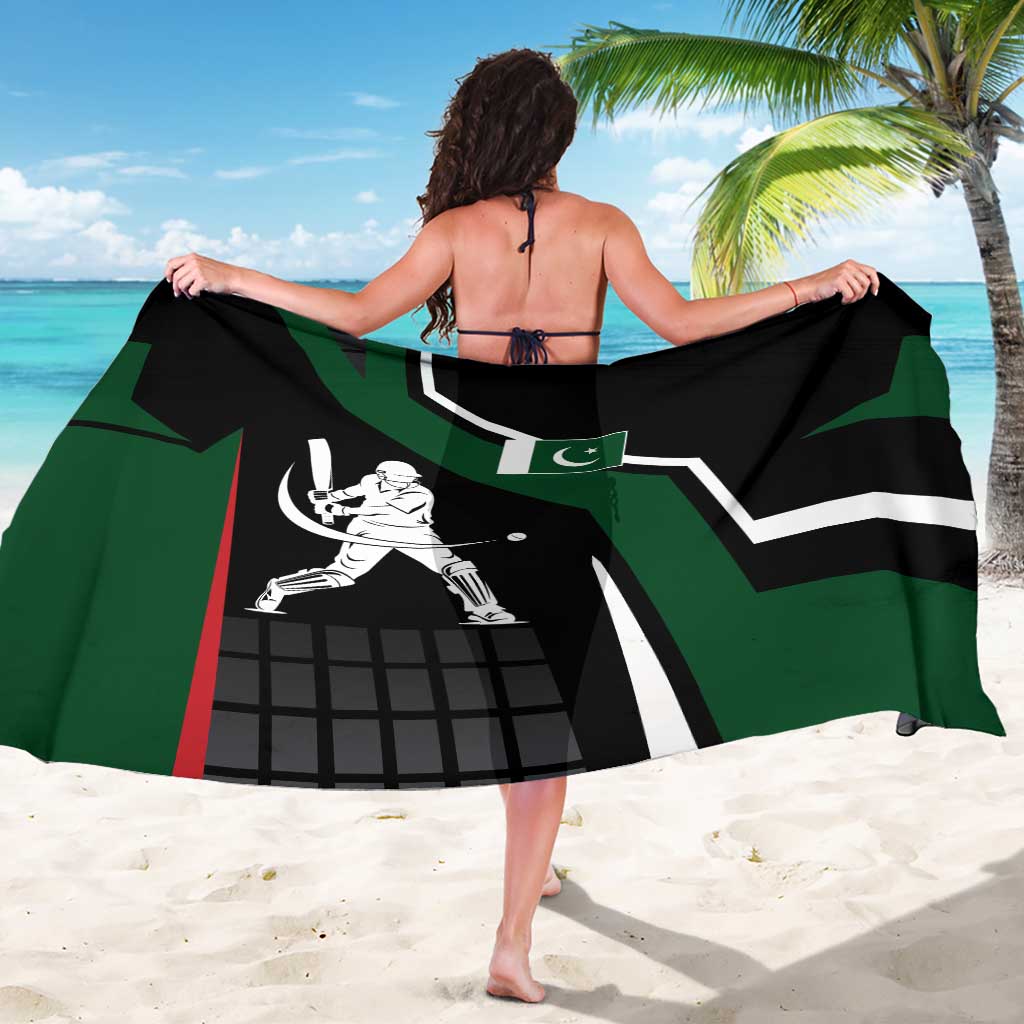 Pakistan Cricket Sarong Sporty Style with Flag Colors & Player Illustration