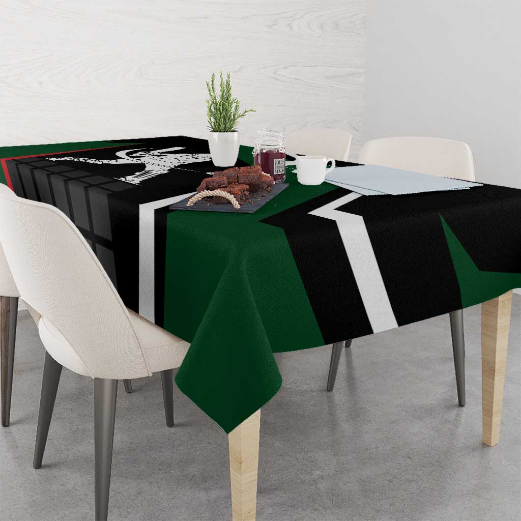 Pakistan Cricket Tablecloth Sporty Style with Flag Colors & Player Illustration