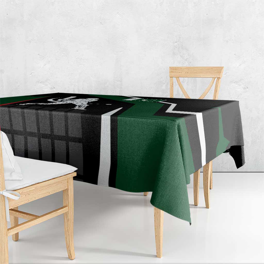 Pakistan Cricket Tablecloth Sporty Style with Flag Colors & Player Illustration