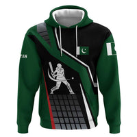 Pakistan Cricket Zip Hoodie Sporty Style with Flag Colors & Player Illustration