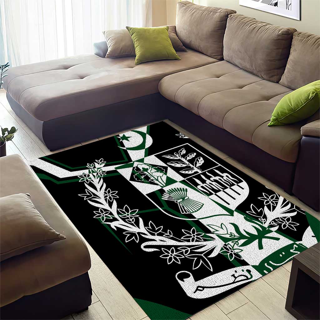 Pakistan Emblem Area Rug Eagle-Shaped Design with National Symbol