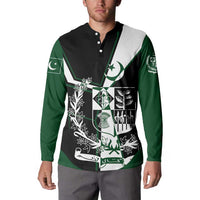 Pakistan Emblem Button Sweatshirt Eagle-Shaped Design with National Symbol
