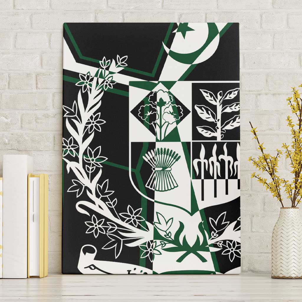 Pakistan Emblem Canvas Wall Art Eagle-Shaped Design with National Symbol