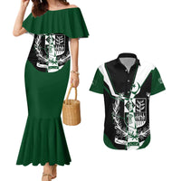 Pakistan Emblem Couples Matching Mermaid Dress and Hawaiian Shirt Eagle-Shaped Design with National Symbol