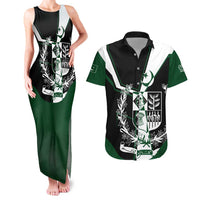 Pakistan Emblem Couples Matching Tank Maxi Dress and Hawaiian Shirt Eagle-Shaped Design with National Symbol