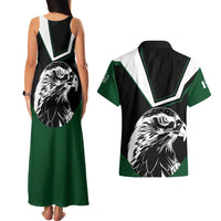 Pakistan Emblem Couples Matching Tank Maxi Dress and Hawaiian Shirt Eagle-Shaped Design with National Symbol