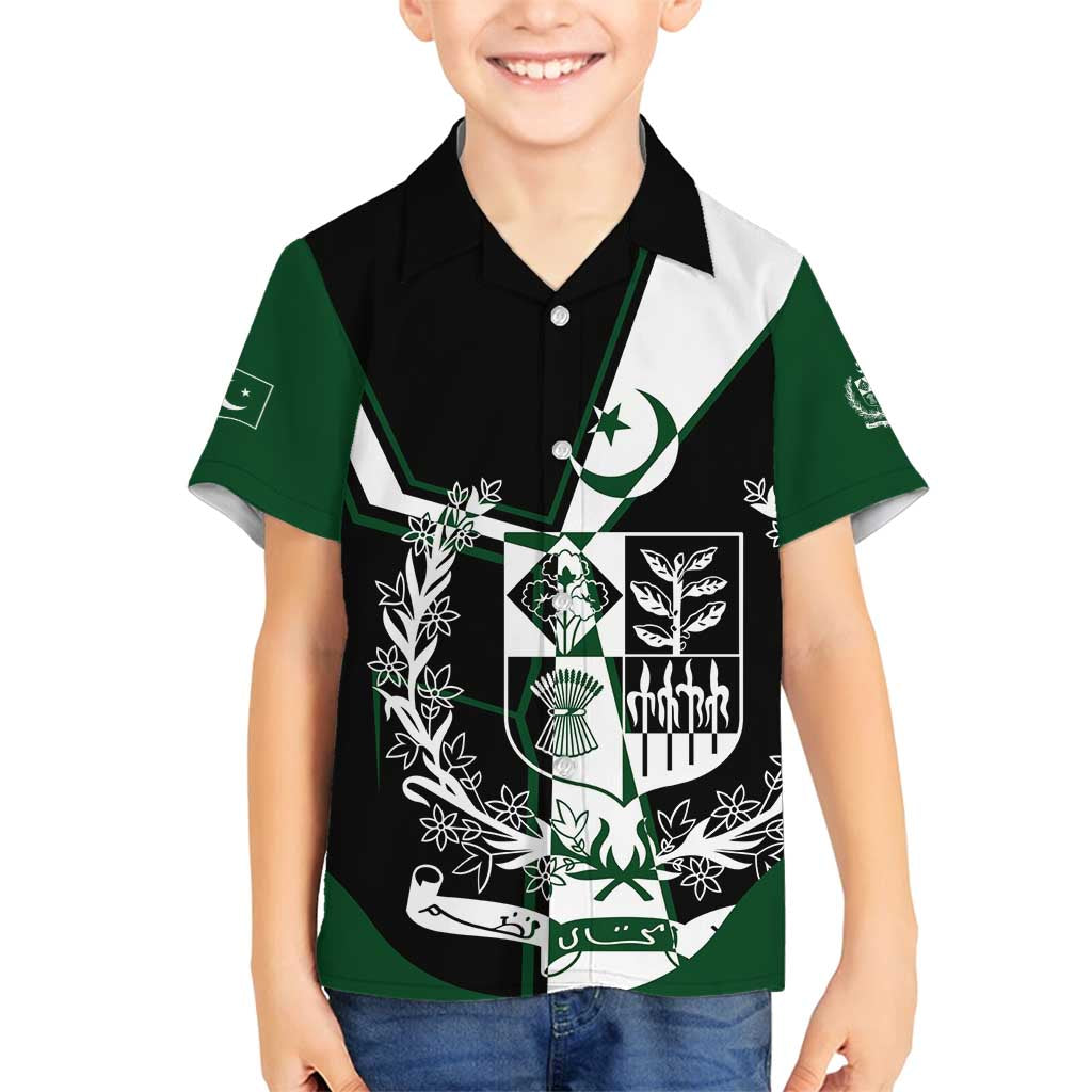 Pakistan Emblem Family Matching Long Sleeve Bodycon Dress and Hawaiian Shirt Eagle-Shaped Design with National Symbol