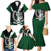 Pakistan Emblem Family Matching Mermaid Dress and Hawaiian Shirt Eagle-Shaped Design with National Symbol