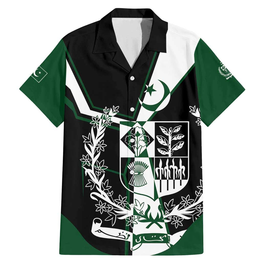 Pakistan Emblem Family Matching Mermaid Dress and Hawaiian Shirt Eagle-Shaped Design with National Symbol