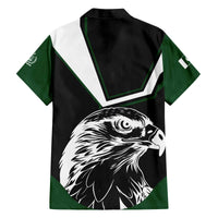 Pakistan Emblem Family Matching Off The Shoulder Long Sleeve Dress and Hawaiian Shirt Eagle-Shaped Design with National Symbol