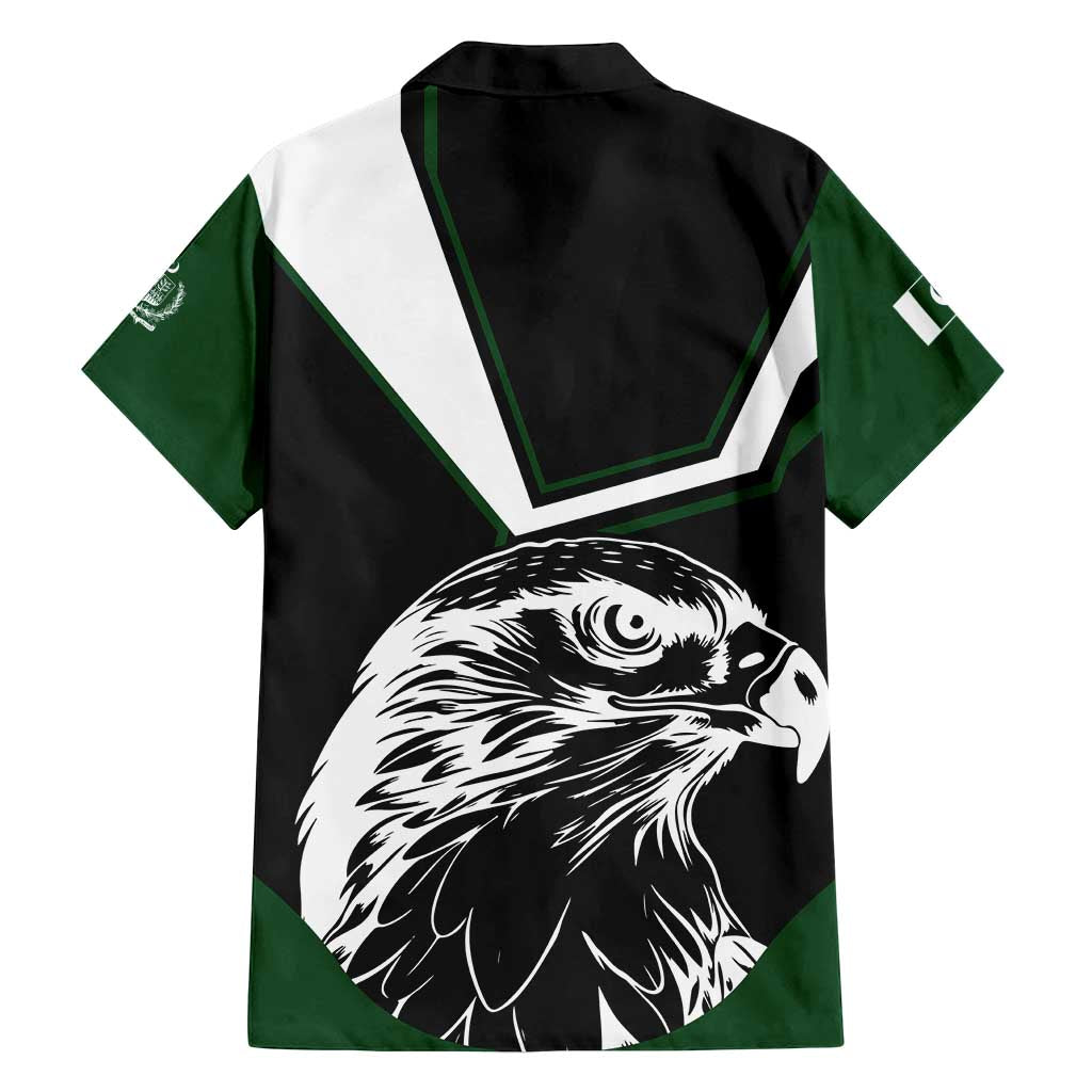 Pakistan Emblem Family Matching Off Shoulder Short Dress and Hawaiian Shirt Eagle-Shaped Design with National Symbol