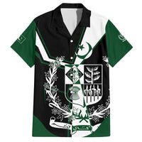 Pakistan Emblem Family Matching Short Sleeve Bodycon Dress and Hawaiian Shirt Eagle-Shaped Design with National Symbol