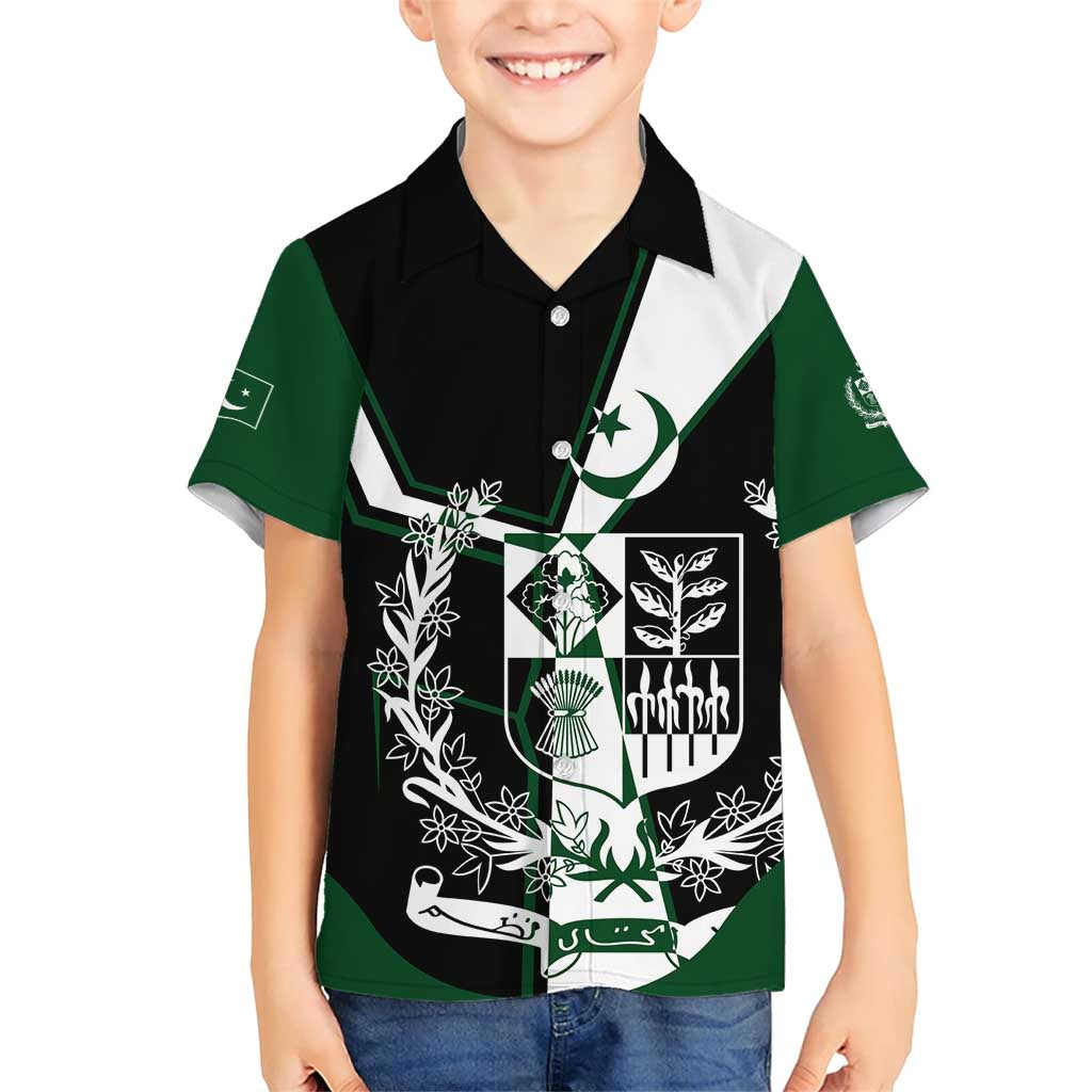 Pakistan Emblem Family Matching Short Sleeve Bodycon Dress and Hawaiian Shirt Eagle-Shaped Design with National Symbol