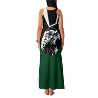 Pakistan Emblem Family Matching Tank Maxi Dress and Hawaiian Shirt Eagle-Shaped Design with National Symbol