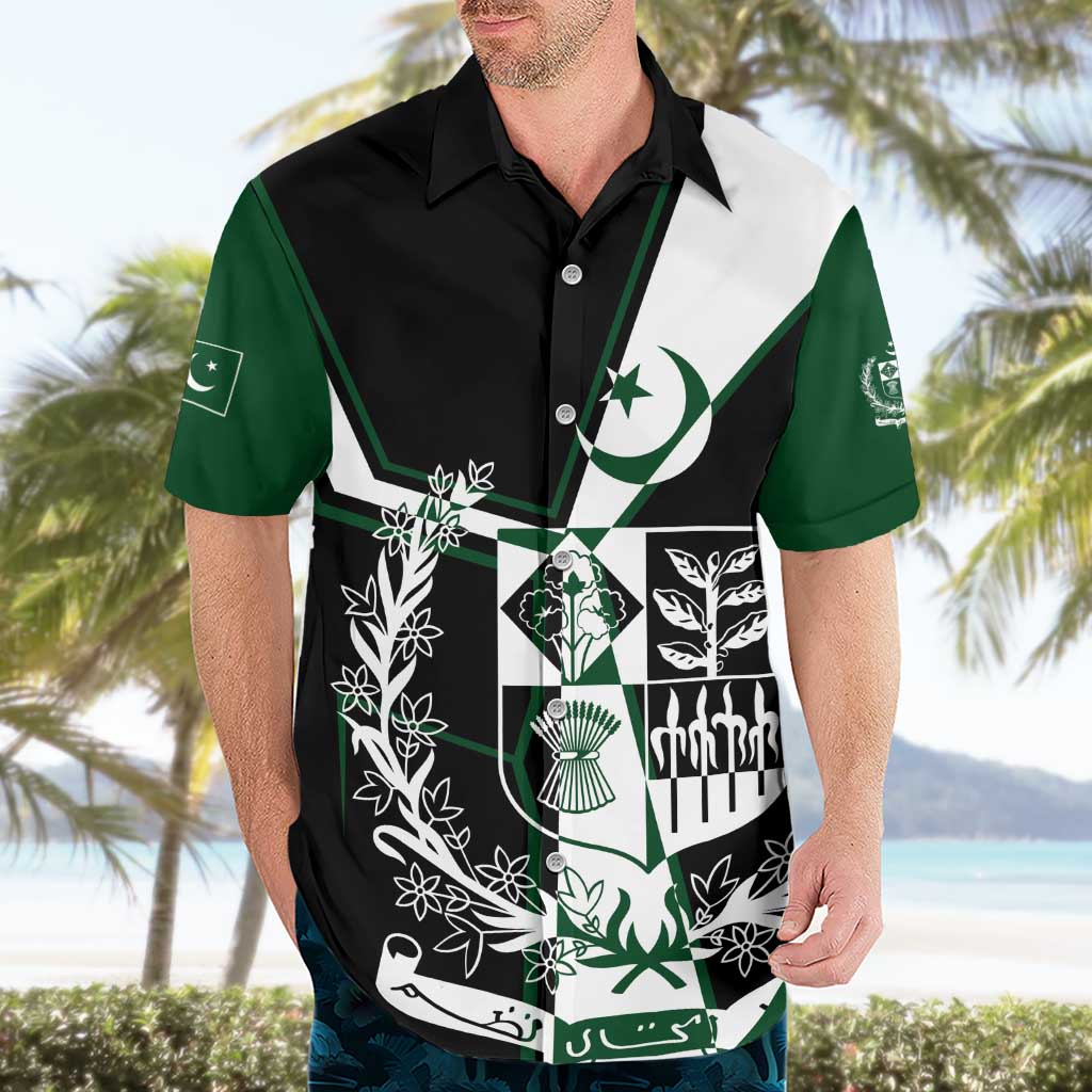 Pakistan Emblem Hawaiian Shirt Eagle-Shaped Design with National Symbol