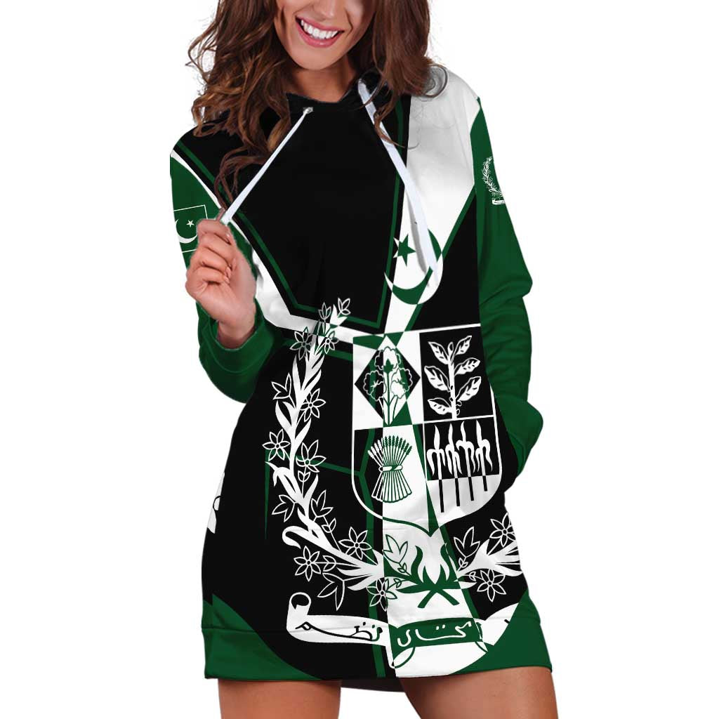 Pakistan Emblem Hoodie Dress Eagle-Shaped Design with National Symbol
