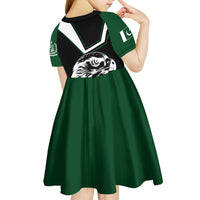 Pakistan Emblem Kid Short Sleeve Dress Eagle-Shaped Design with National Symbol