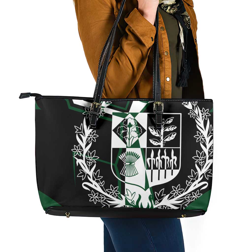 Pakistan Emblem Leather Tote Bag Eagle-Shaped Design with National Symbol