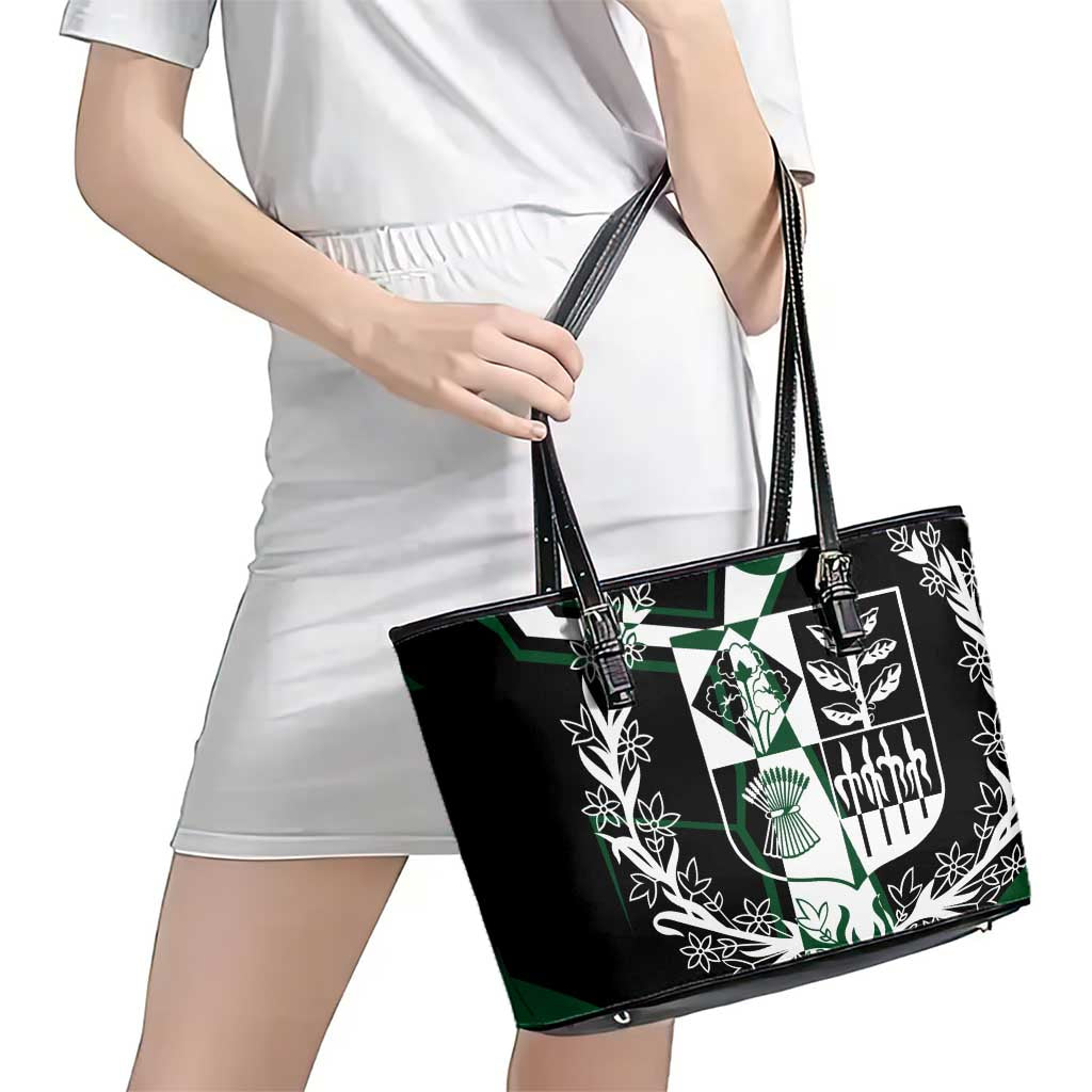Pakistan Emblem Leather Tote Bag Eagle-Shaped Design with National Symbol