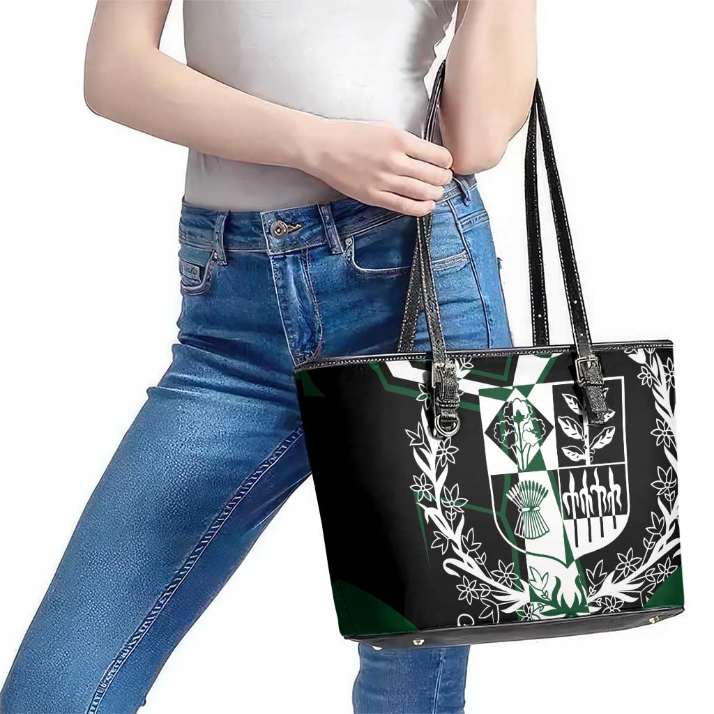 Pakistan Emblem Leather Tote Bag Eagle-Shaped Design with National Symbol