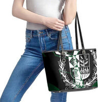 Pakistan Emblem Leather Tote Bag Eagle-Shaped Design with National Symbol