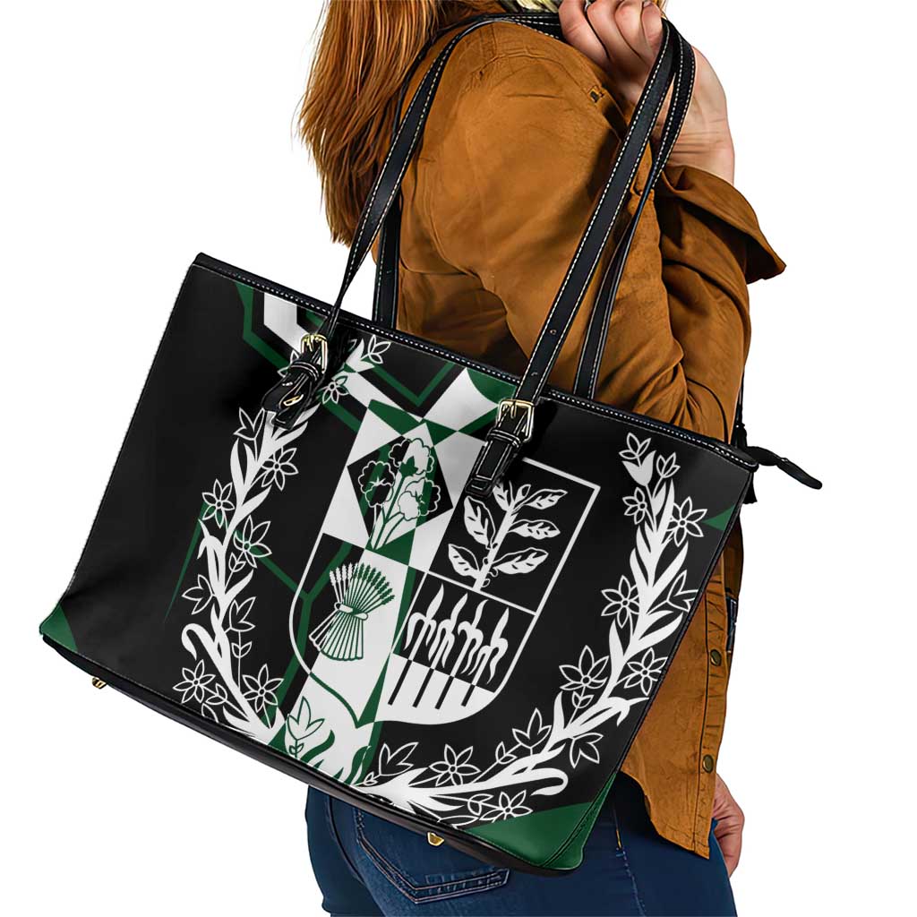Pakistan Emblem Leather Tote Bag Eagle-Shaped Design with National Symbol