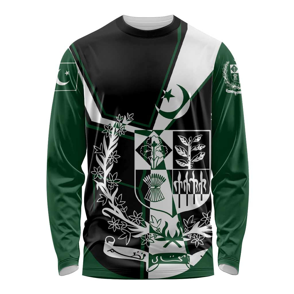 Pakistan Emblem Long Sleeve Shirt Eagle-Shaped Design with National Symbol