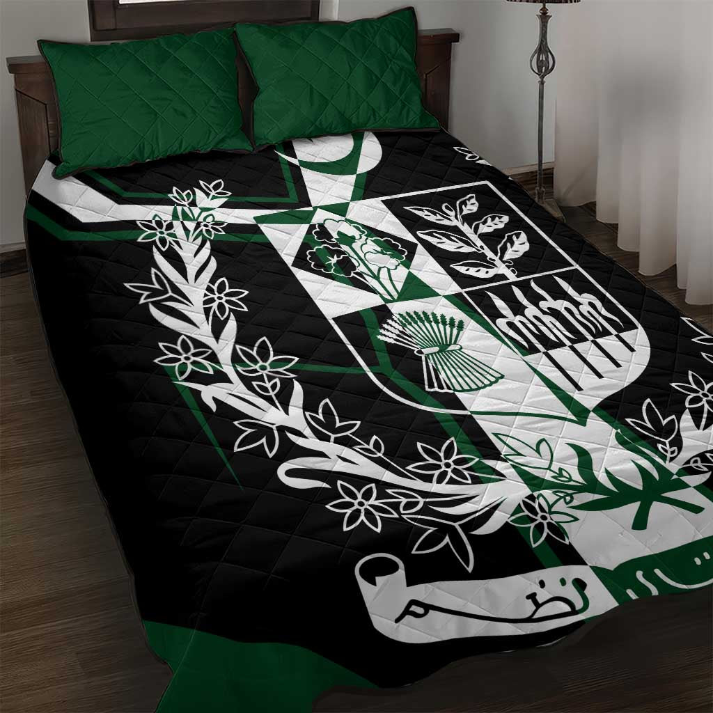 Pakistan Emblem Quilt Bed Set Eagle-Shaped Design with National Symbol