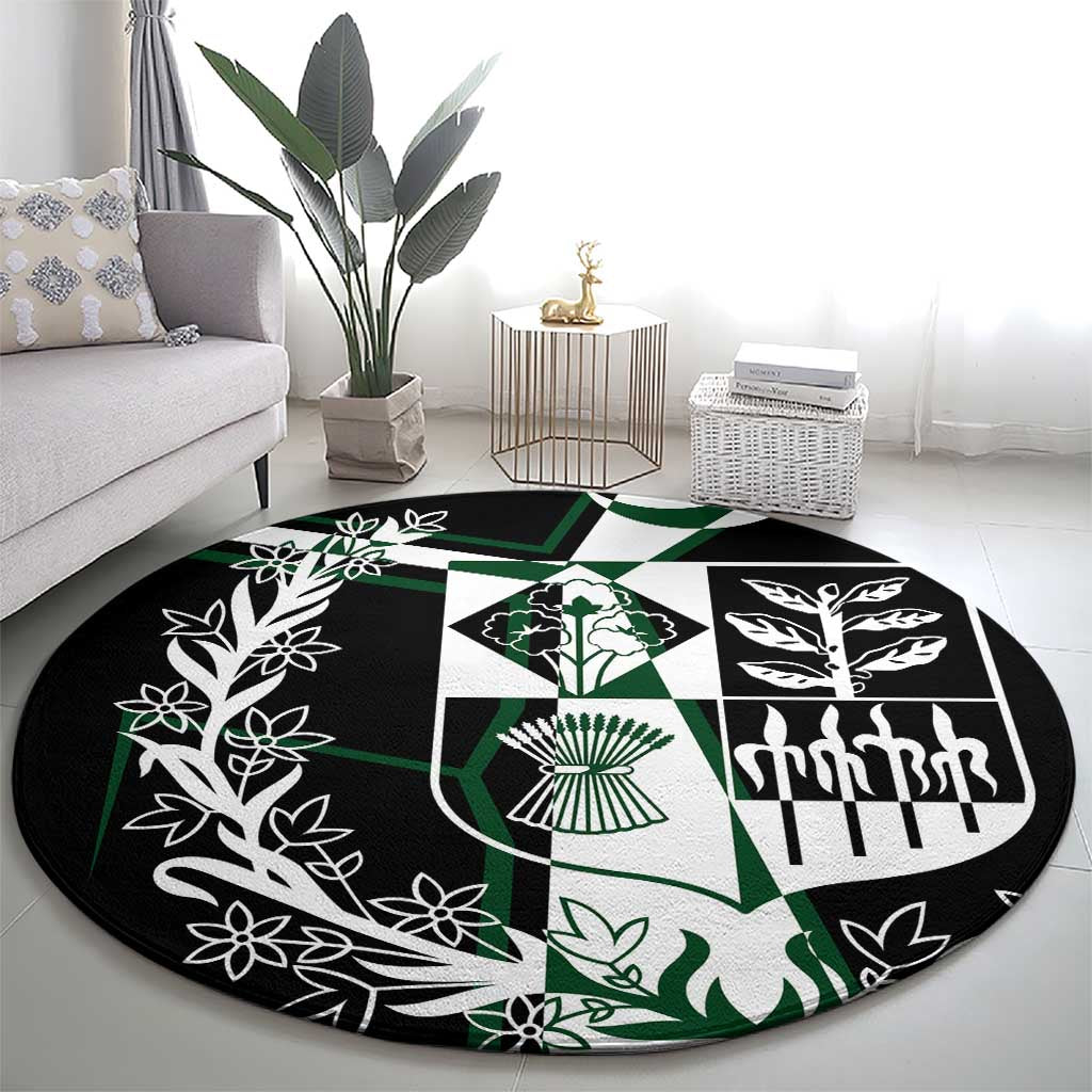 Pakistan Emblem Round Carpet Eagle-Shaped Design with National Symbol