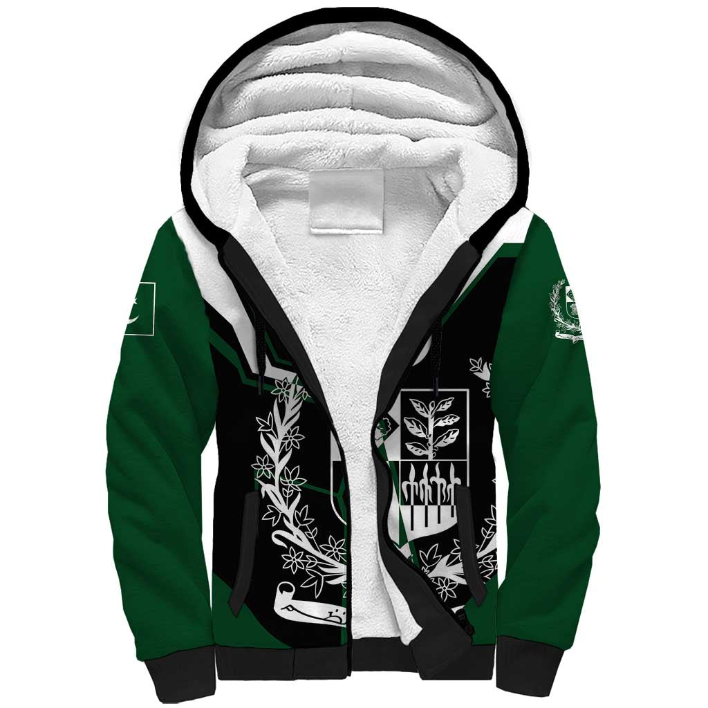 Pakistan Emblem Sherpa Hoodie Eagle-Shaped Design with National Symbol