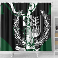 Pakistan Emblem Shower Curtain Eagle-Shaped Design with National Symbol