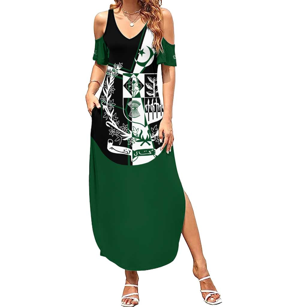 Pakistan Emblem Summer Maxi Dress Eagle-Shaped Design with National Symbol