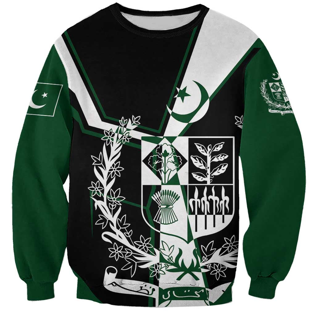 Pakistan Emblem Sweatshirt Eagle-Shaped Design with National Symbol