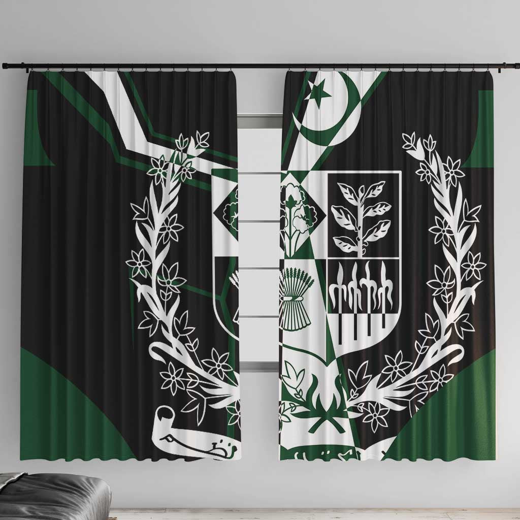Pakistan Emblem Window Curtain Eagle-Shaped Design with National Symbol
