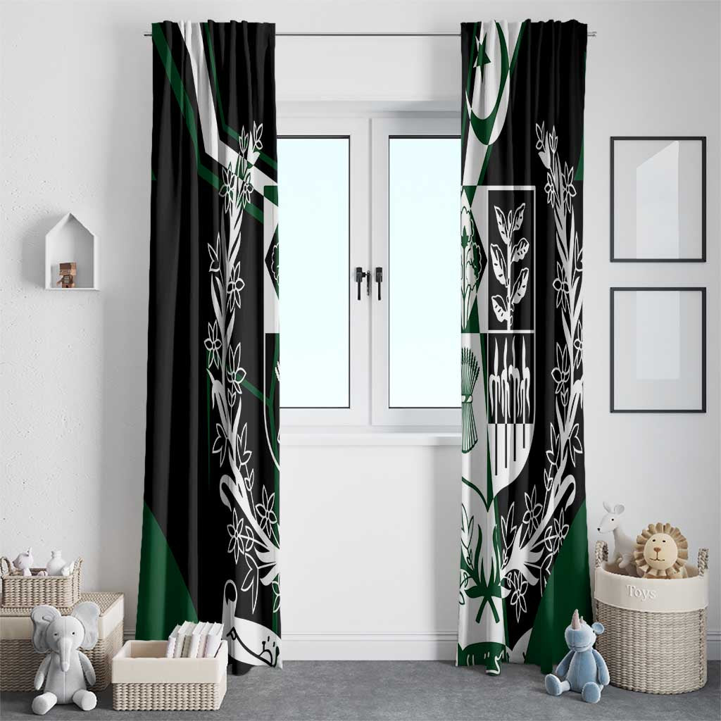 Pakistan Emblem Window Curtain Eagle-Shaped Design with National Symbol