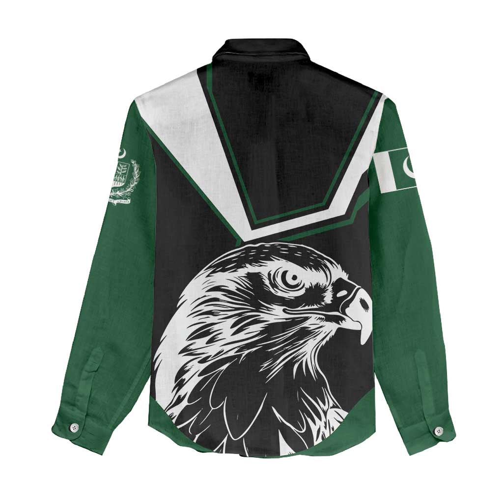 Pakistan Emblem Women Casual Shirt Eagle-Shaped Design with National Symbol