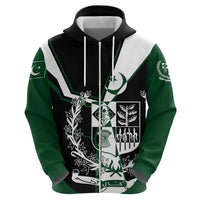 Pakistan Emblem Zip Hoodie Eagle-Shaped Design with National Symbol