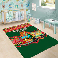 Pakistan Truck Art Area Rug National Emblem & Traditional Patterns