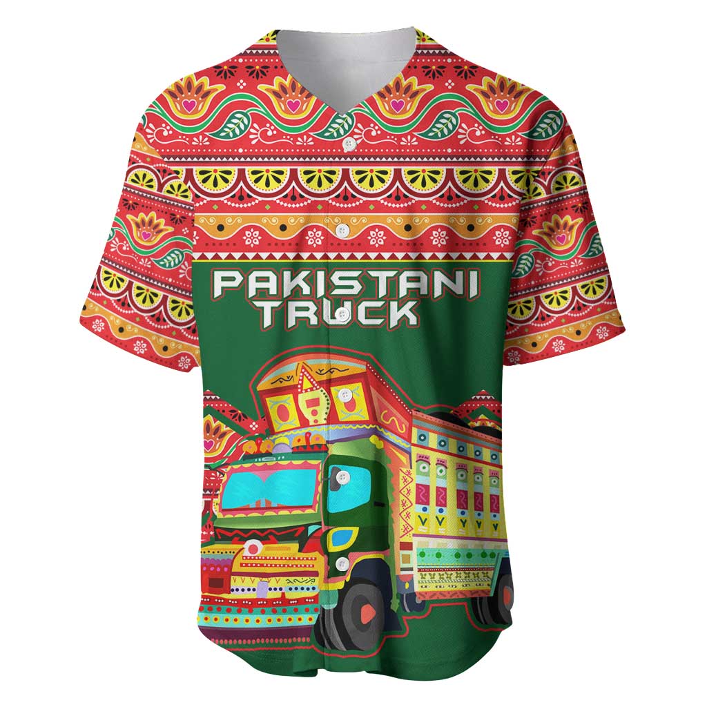Pakistan Truck Art Baseball Jersey National Emblem & Traditional Patterns