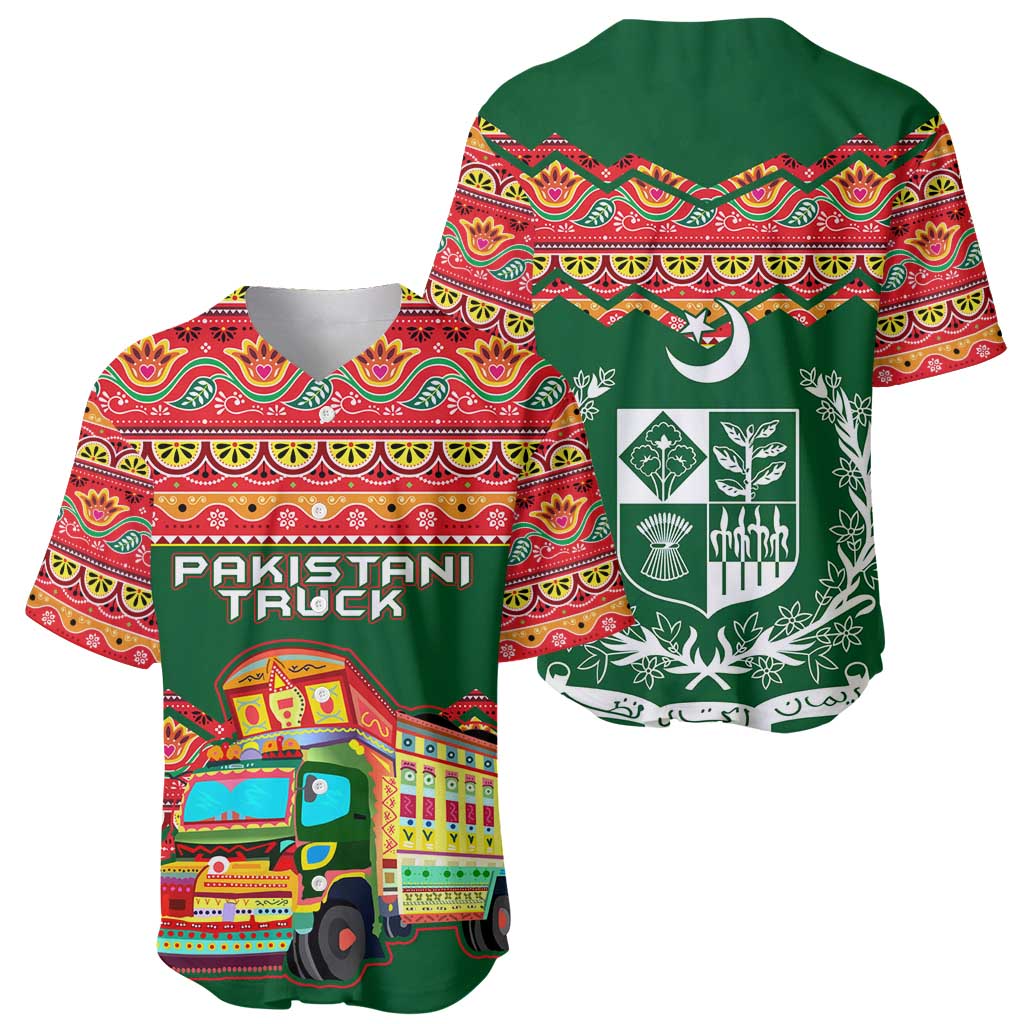 Pakistan Truck Art Baseball Jersey National Emblem & Traditional Patterns