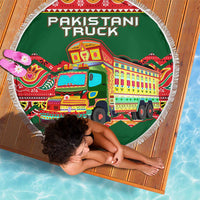 Pakistan Truck Art Beach Blanket National Emblem & Traditional Patterns