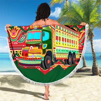 Pakistan Truck Art Beach Blanket National Emblem & Traditional Patterns