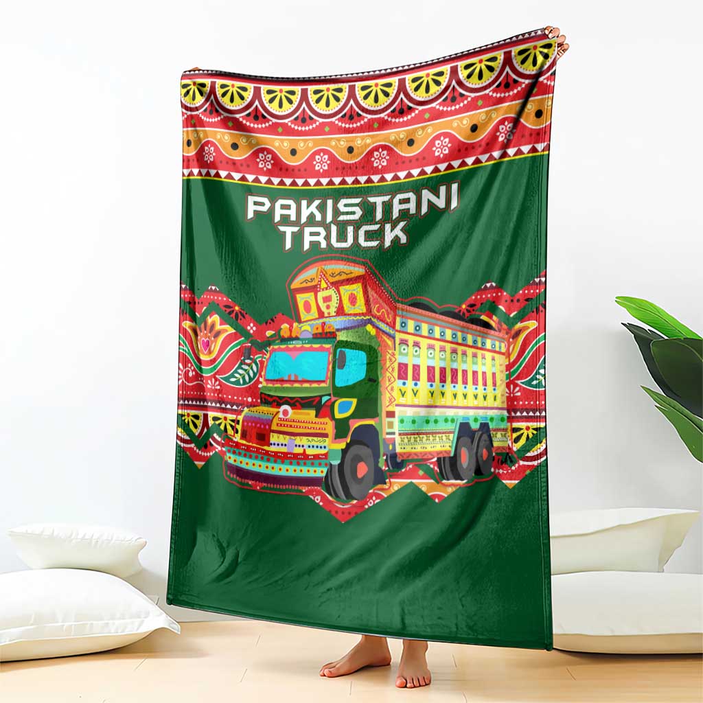Pakistan Truck Art Blanket National Emblem & Traditional Patterns