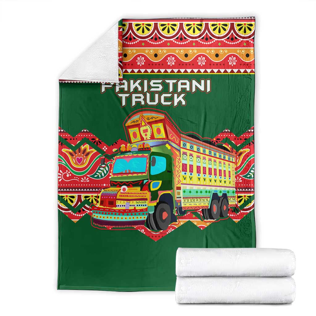 Pakistan Truck Art Blanket National Emblem & Traditional Patterns